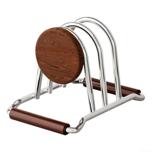 Antique Solid Wood Chopping Board Rack, Two-Tier Kitchen Countertop Storage for Cutting Boards and Pot Lids, Non-Slip Stand with Airflow Base, Brown