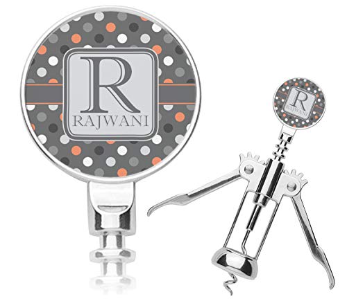 Personalized Gray Dots Corkscrew