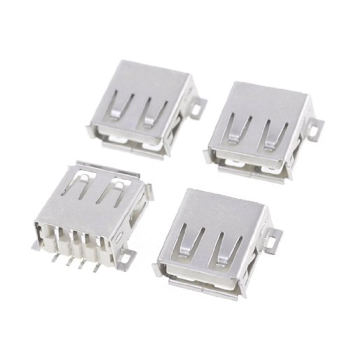 uxcell 4 Pcs USB 2.0 A Female Jack Socket PCB SMT Connector Adapter miniatura 1