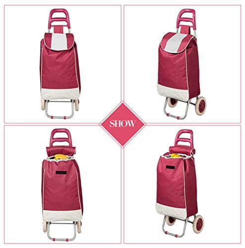 LDBDASA Klappwagen Einkaufswagen Gepäckwagen Warenkorb Metallabnehmbare Und Waschbar Bequeme Griff Anti-Skid-Rad – Bild 4