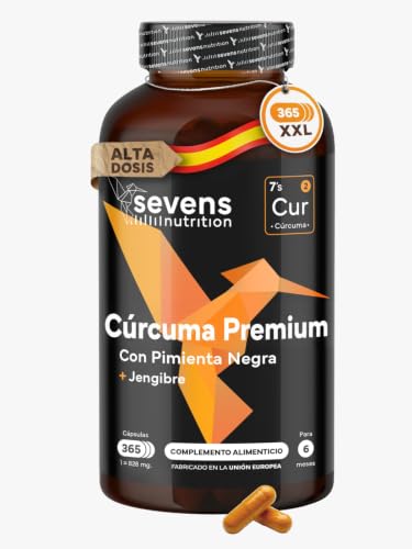 Cúrcuma con Jengibre y Pimienta Negra - 1410 mg por Dosis - 365 Cápsulas