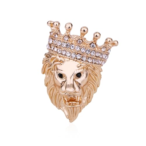 Image of Lion Vintage Men Brooch Pins for Suits Pin Women Brooch Pin Animal Lapel Pin Safety Pin Punk Suit Tie Pin Husband Boyfriend for Valentine's Day Anniversary Birthday Gifts