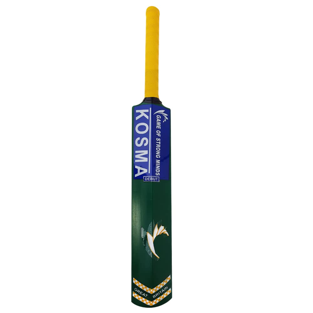Kosma Bat Batte de Cricket Jeunesse Unisexe, Vert/Jaune, Junior