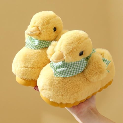 Duck Slippers, Yellow Duck Plush Slippers, Soft Comfortable House Shoes, Novelty Cozy Fuzzy Slippers, Cute Animal Slippers for Women2