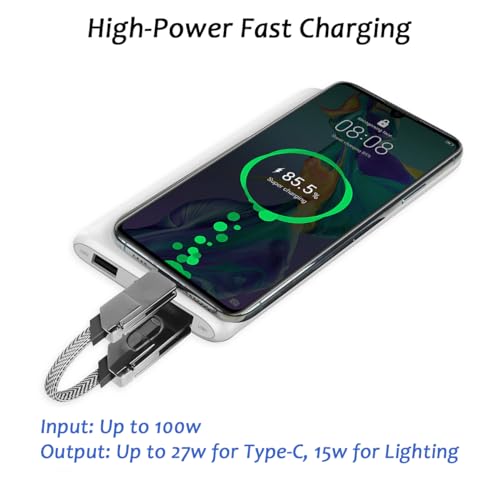 Voila Reve 100W 6-in-1 Multi Charging Cable, Ultra-Fast Charging Portable Keychain Charger Cable, 6 in 1 Cable - Image 4