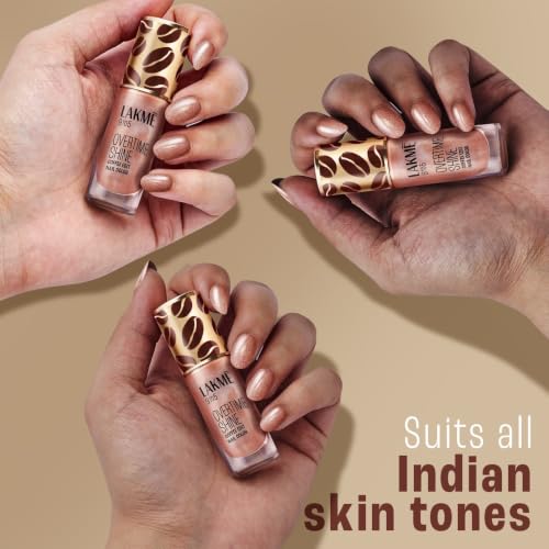 Image of Lakme 9 to 5 Overtime Shine Nail Polish - Coffee Edit-12 Toffee Crunch 6ml