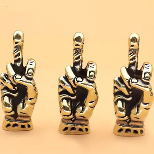 Estatua de Mano de Latón con Dedo Medio Levantado, 2 Piezas miniatura 2