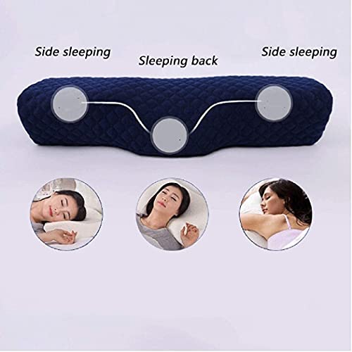 Image of Memory-Foam-Pillow-Orthopedic-Pillow-for-Neck-Pain-Cervical-Contour-Memory-Foam-Pillow-Orthopedic-Pillow-for-Neck-Pain-Orthopedic-Contour-Pillow-Support-Navy-Blue