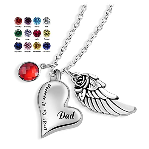 Pendentif funéraire aile d'ange gravé pour le deuil de papa