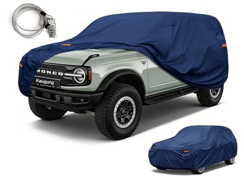 Image of Kaugung Custom Fit Car Cover for Ford Bronco Sport /Bronco 2 Door 2Dr, Heavy Duty Waterproof All Weather Outdoor Protection, Breathable Full Exterior Cover with Vent, Rain Sun Snow UV Proof