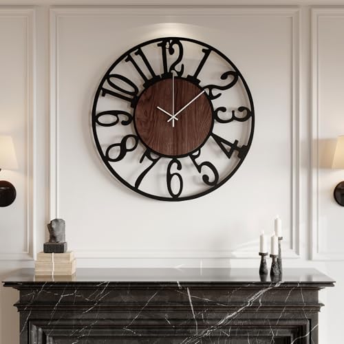 30 Modern Wood-Style Arabic Wall Clock