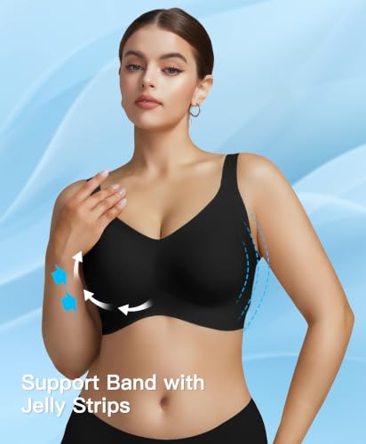 Image of Minimizer Bras for Women Full Coverage Wireless Plus Size Seamless Bralette Removable Pads Comfort 32A-42DD