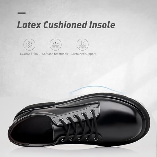 Mens Leather Lace Up Platform Dress Oxford Shoes Modern Comfortable Classic Chunky Heel Business Casual Formal Shoes for Wedding Work Party2