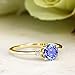 Gem Stone King 10K Yellow Gold Blue Tanzanite and White Created Sapphire Solitaire Engagement Ring For Women (0.93 Cttw, Round 6MM, Gemstone December Birthstone, Size 5)