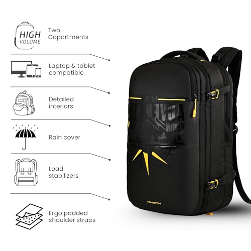 Image of HOT SHOT BAG OVERNIGHTER 0529|LAPTOP BACKPACK|OFFICE & COLLEGE BAG|HIKING TREKKING,TRAVEL BAG|SUITCASE COMPARTMENT|Rain cover|WATER RESISTANT |EXPANDABLE|BAG FOR MEN|60 L LAPTOP BAG FOR MEN AND WOMEN