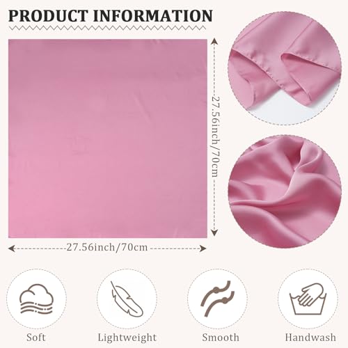 HAIMEIKANG 27.56” Chiffon Square Scarves for Women Soild Color Neck Scarf Vintage Hair Scarf Costume Bandana4