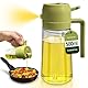 PORTENTUM Ölsprüher für speiseöl 2 in 1-500ml Öl Sprühflasche lebensmittelecht, Ölspray zum Kochen, Hochwertiger Öl Zerstäuber, Ölsprüher für Heißluftfritteuse (Grün)