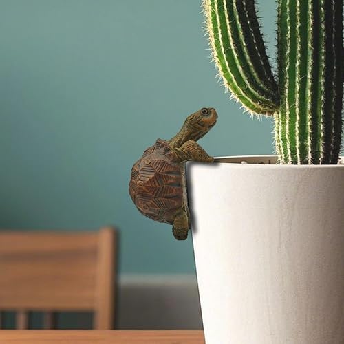 THXTYVM Mini Turtle Statue Miniature Tortoise Figurine Plant Pot Hanger, Realistic Resin...