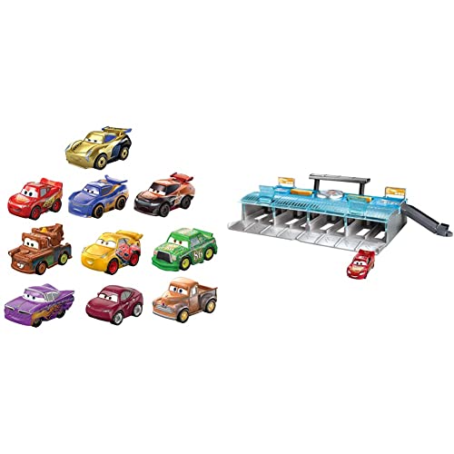 Disney and Pixar Cars Mini Racers Derby Racers Series 10-Pack, Small Metal Movie Vehicles for Competition and Story Play, Wide Character Variety, Authentic Details & Ultimate Launcher
