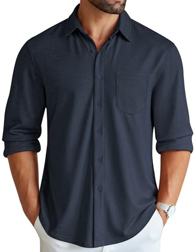 COOFANDY Men's Wrinkle Free Shirt Casual Button Down Long Sleeve Dress Shirts