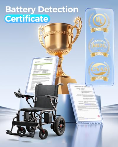 Image of Electric Wheelchairs for Adults, Lightweight Electric Wheelchair, Foldable Travel Motorized Wheelchairs for Seniors, Folding Portable Mobility Scooter, Compact Fold Power Wheelchair