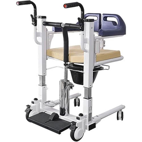 介護 油圧患者リフト車椅子高さ調節可能な輸送椅子 180 度分割シートとトイレ多機能ベッドサイド便器 自走用車いす