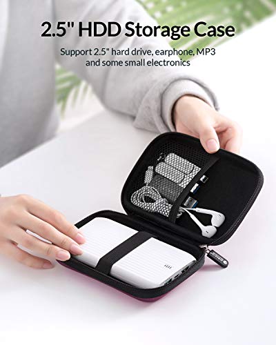 ORICO Hard Drive Case 2.5 inch External Drive Storage Carrying Bag Waterproof Shockproof with Inner Size 5.5x3.5x1.0inch for Organizing HDD and Electronic Accessories, Purple(PHD-25) - image 2
