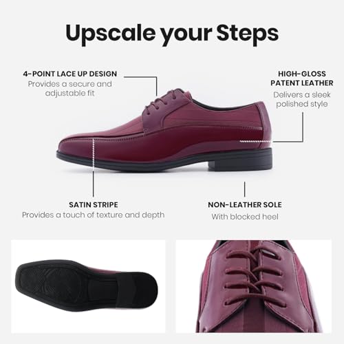 Image of Viotti 179, Casual Dress Oxford Shoes for Men, Satin Striped Lace-Ups, Men's Business Casual Leather & Satin Shoe, for All Formal Occasions