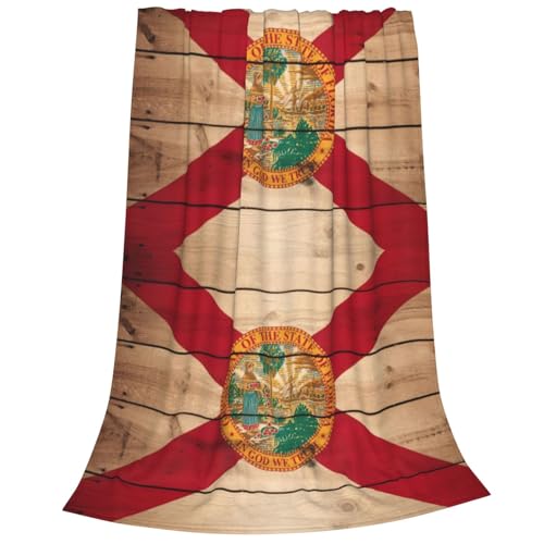 Couverture polaire drapeau de la Floride plaid chaud pour lit