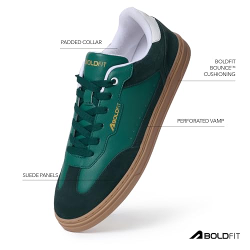 Image of Boldfit Sneakers for Men Casual Stylish Sneakers for Man with Premium PU Leather Upper, Cushioned Insole, Padded Collar, Breathable Lining & TPR Grip Sole Everyday Wear Shoes for Men Klunys Elite