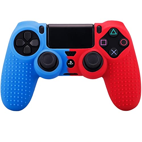PSS Studded Dots Silicone Rubber Gel Customizing Cover for PS4/slim/Pro Dualshock 4 Controller Soft Silicone Case Cover Gel Skin Protective for PS4 Wireless Controller (Red Blue Dot) (B0BBH31NT7) Amazon Price History, Amazon Price Tracker
