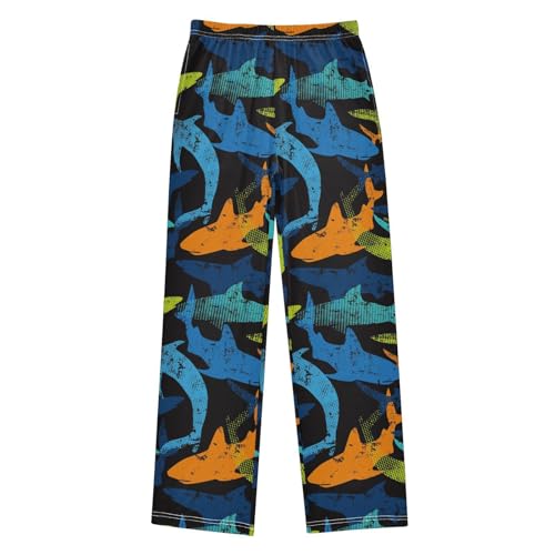 Abstract Pattern Sharks Boys Pants for Kids Jogger Pants with Pockets S-XL