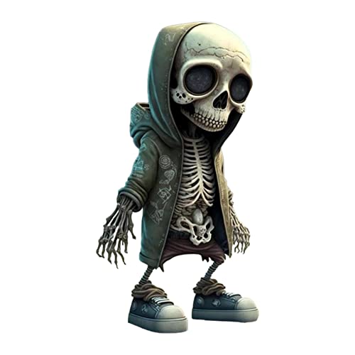 Figuras de esqueleto geniales, estatua de calavera de resina realista, manualidades de resina, bonita estatua conmemorativa de esqueleto, adornos coleccionables de Halloween, portátil para decoración