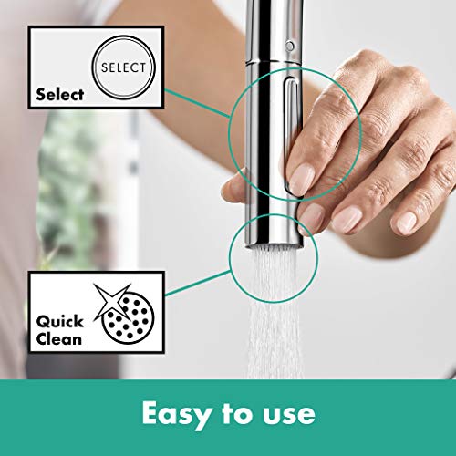 hansgrohe Küchenarmatur Talis M54 (Wasserhahn Küche mit Schlauchbox, 360° schwenkbar, ausziehbare Brause mit 2 Strahlarten, hoher Komfort-Auslauf 210mm, Standardanschlüsse) Chrom - Image 4