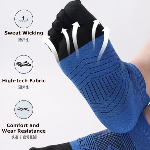YAPJEB Toe Socks for Men and Women Five Finger High Performance Running Socks Coolmax Athletic Toe Socks for Men and Women4