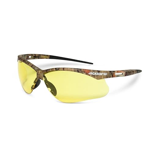 Jackson Safety Gafas de seguridad SG para hombres y mujeres, paquete de 12, ligeras, ultra fuertes con patillas suaves al tacto (varios estilos y