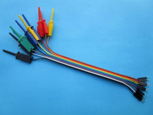 Wiring Connecting Terminals - 50 Sets Pitch 2.54mm Jumper Wire 1x10 pin Male to Flat Test Clip Ribbon Cable 24cm(9.5