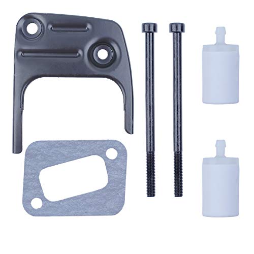 Haishine Schalldämpfer Auspuff-Schalldämpferschrauben Kraftstofffilter Dichtungssatz für Husqvarna 340 345 346XP 350 353 Jonsered 2150 2152 Kettensäge
