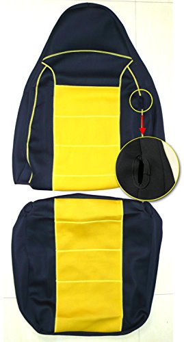 Gearflag Custom-Fit Neoprene Seat Covers For Wrangler Tj 1997-2002 | Full Set (Front + Rear Seats) | Yellow/Black Design #TOP3