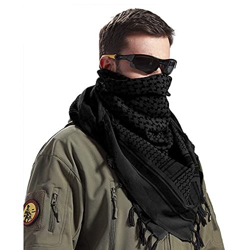 Image of PURFUN Men's Large Arab Shemagh Headscarf Muslim Headcover Shawl Keffiyeh Arabic Scarf