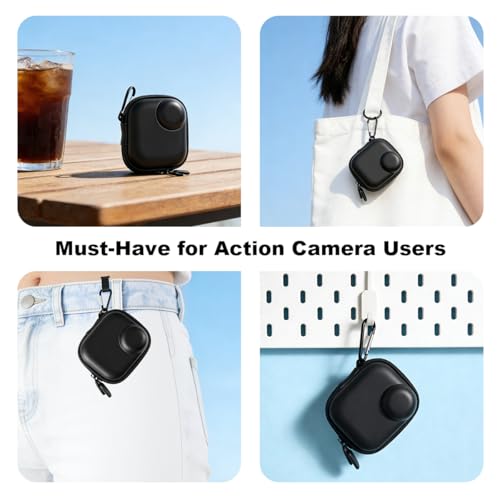 Image of ZORBES Portable Carrying Case Cover for DJI Osmo Nano Vlogging Camera, Action Camera Storage Case Bag Compact EVA Shockproof Waterproof Carrying Case with Soft Velvet Interior & Carabiner Clip