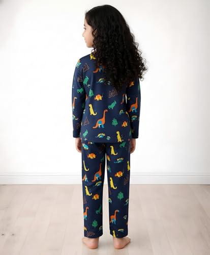 Image of Anthrilo Pure Cotton Printed Pyjama Set for Girls | Sleepwear | Night Suit, Night Wear | Long Sleeves T-Shirt & Pyjama | Regular Wear | 0-14 Years