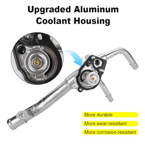 Image of Aluminium Engine Coolant Thermostat Housing Compatible with 2008-2017 Buick Enclave 2009-2017 Chevy Traverse 2007-2016 GMC Acadia 2007-2010 Saturn Outlook, Replacement for 902-692 12599235