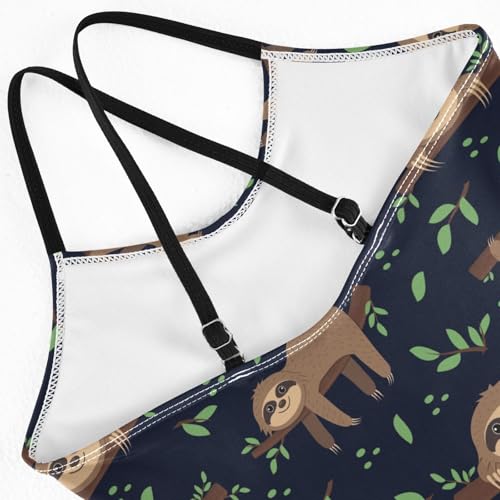 Girls Sloth Swimsuit One Piece Bathing Suit Kids Swimming Suits Beach Swimwear 3-10T4