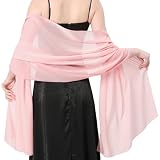 lifwimner Stola Damen Halstuch Chiffon Sommer Schal Damen Festliche Stola für Abendkleid oder Brautkleid Hochzeit Scarf (Rosa)