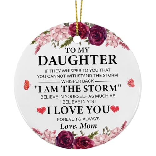 Ornament for Daughter for Christmas, Graduation or Birthday - Ceramic Hanging Tree Decoration