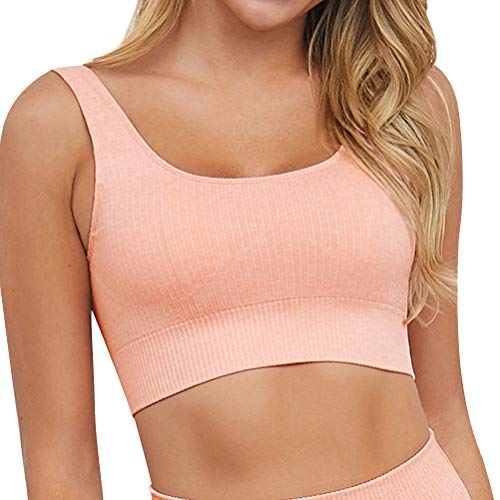 SiLing Women Strappy Seamless U Neck Slim Vest Quick Drying Fitness Sports Bra