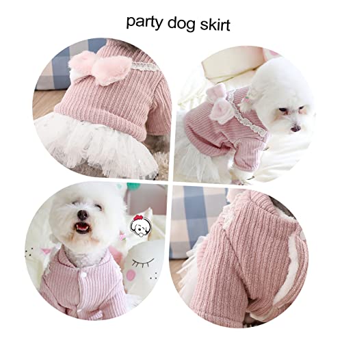 Disfraz vestido cálido para perro tamaño XL rosa miniatura 3