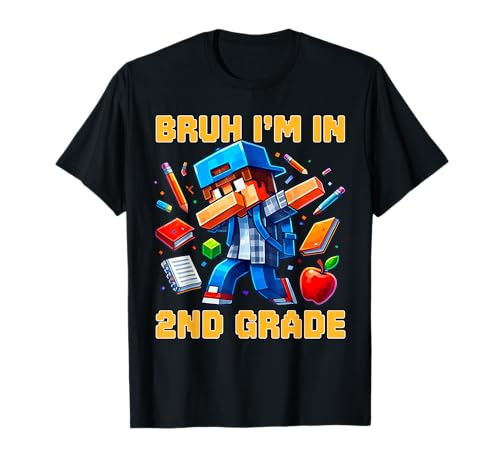 Bruh Im in 2nd Grade Dabbing Boys Kids Gamer Back to School T-Shirt