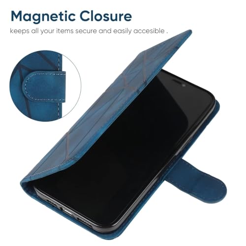 Image of Wanyuexes Case for Galaxy S24, Samsung S24 5G SM-S921U Wallet Case with Tempered Glass Screen Protector, Skin Feel PU Leather Flip Credit Card Holder Stand Phone Cover for Samsung Galaxy S24 Blue